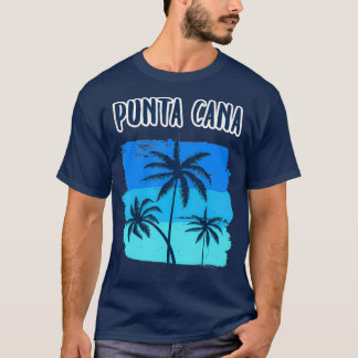 Camiseta Punta Cana Retro Vacinação Souvenir Palm Trees Tro