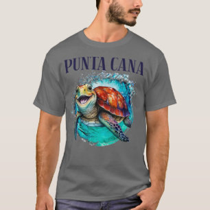 Camiseta Punta Cana Watercolor Tartaruga do Mar Feliz