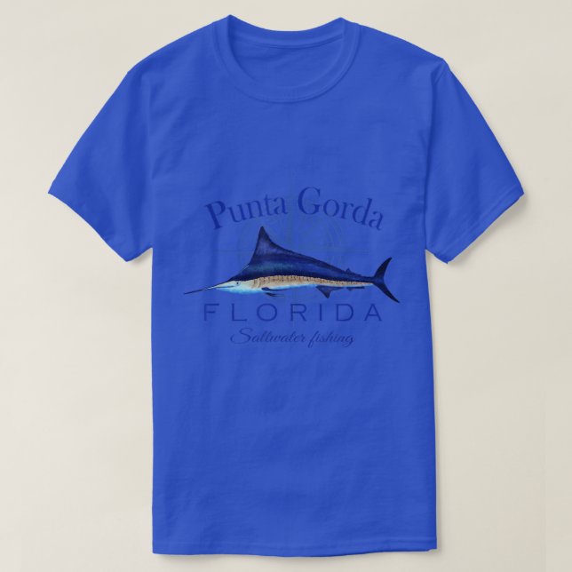 Camiseta Punta Gorda Florida Sailfish Billfish Saltwater Fi (Frente do Design)