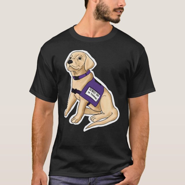 Camiseta Pup de Serviço de Laboratório Amarelo (Frente)