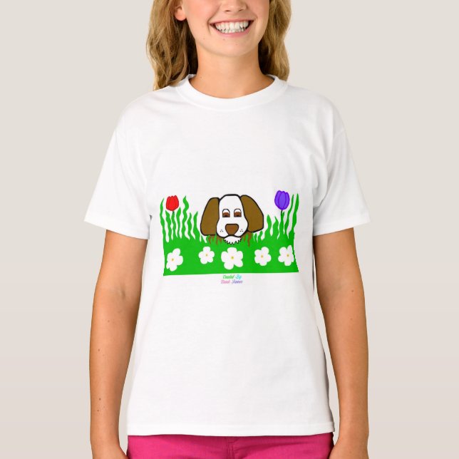Camiseta Pup N Play Girls White Basic T Shirt (Frente)