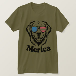 Camiseta "Pup Patriótico em Sombras - 4 de julho Orgulho do