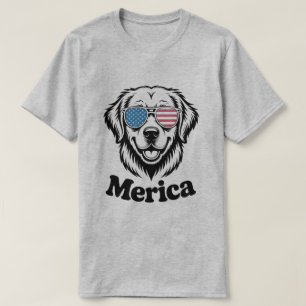 Camiseta "Pup Patriótico em Sombras - 4 de julho Orgulho do