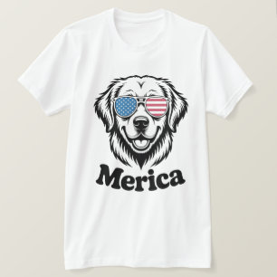 Camiseta "Pup Patriótico em Sombras - 4 de julho Orgulho do