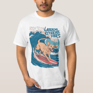 Camiseta Pup Surfing Labrador Retriever