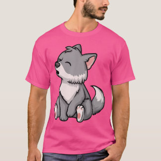 Camiseta Pup Whelp Wolf Anime Chibi Kawaii Japonês Engraçad