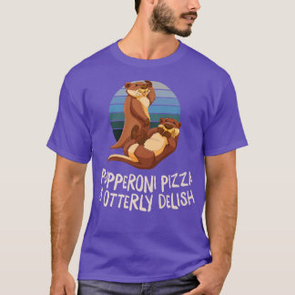 Camiseta Pupperoni Pizza É Delicada Otter Lover Foodie Sea