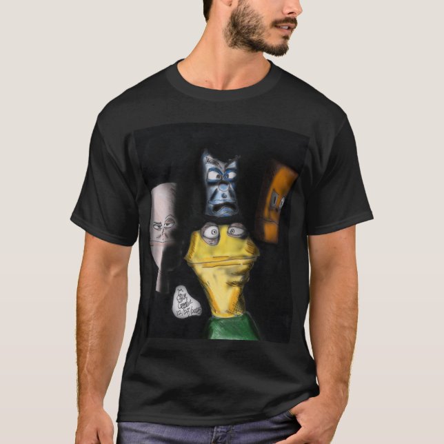 Camiseta Puppets in the dark ( Erica Crooks puppet art ) (Frente)