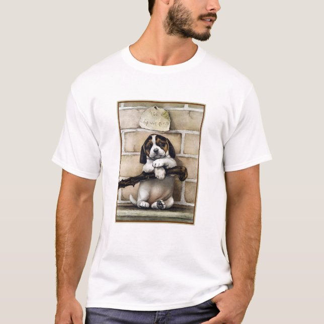 Camiseta "Puppy, 4 Semanas de Idade" (Frente)