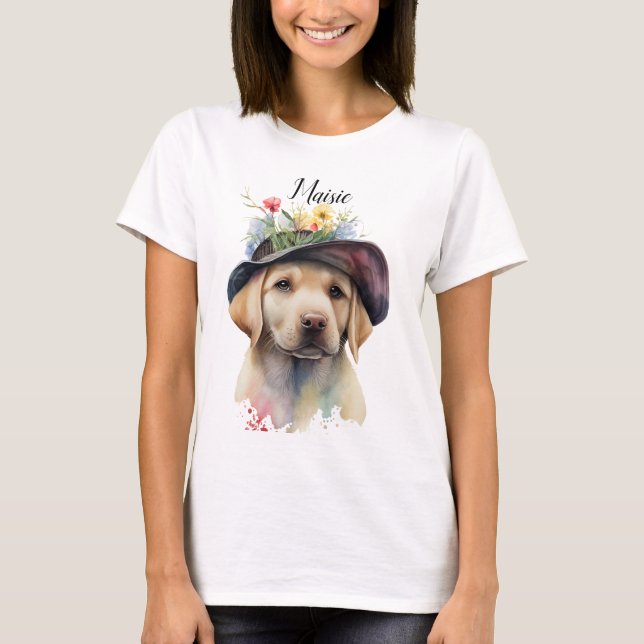 CAMISETA PUPPY ADORÁVEL DE RECUPERAÇÃO DE LABRADOR AMARELO (Frente)