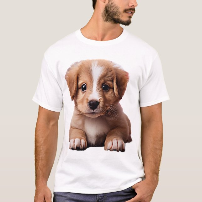 Camiseta Puppy Castanho Adorável (Frente)