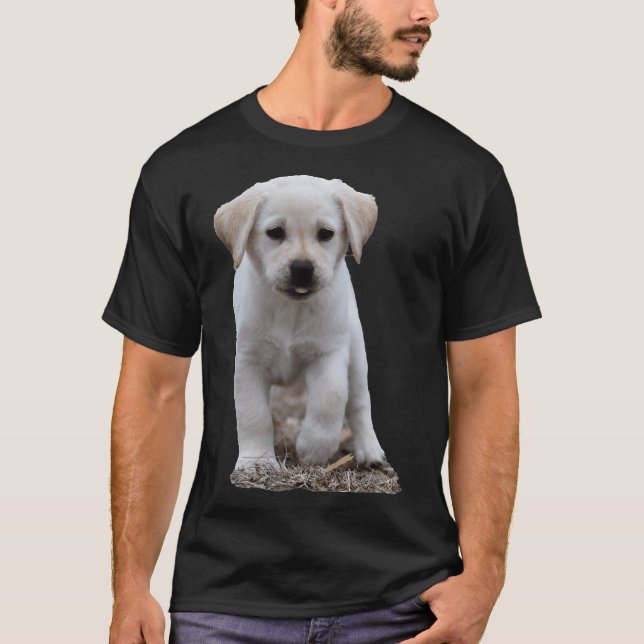 Camiseta Puppy Do Laboratório Amarelo Tentando Ficar De Pé (Frente)