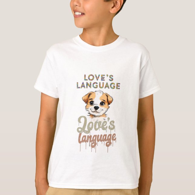 Camiseta Puppy Love: Bonita Cartoon Canine design (Frente)