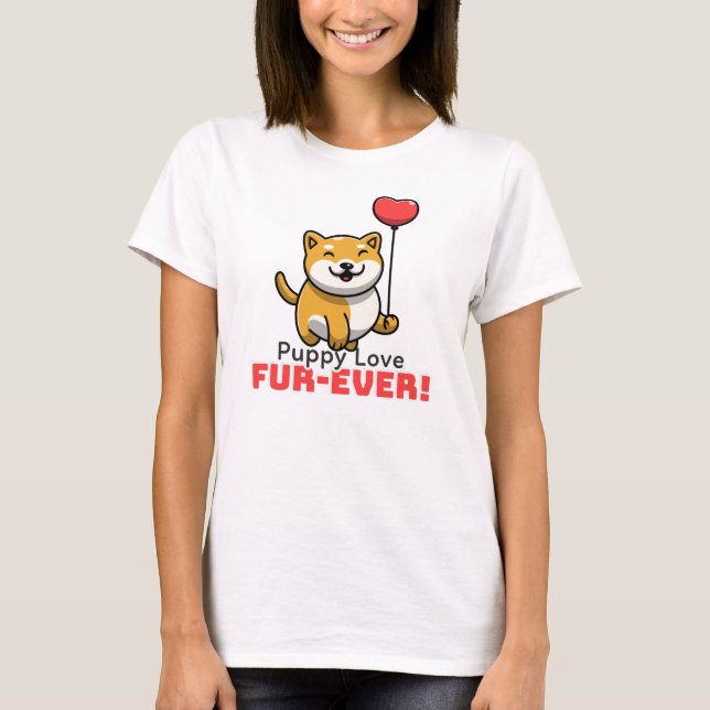 Camiseta "Puppy Love fur-ever", Dia dos Cães (Frente)