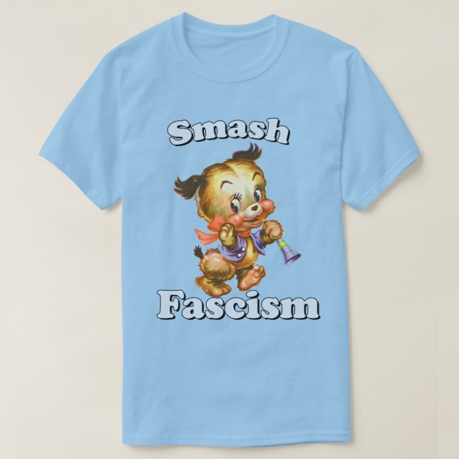Camiseta Puppy Retro Cujo Fascismo Esmaga (Frente do Design)