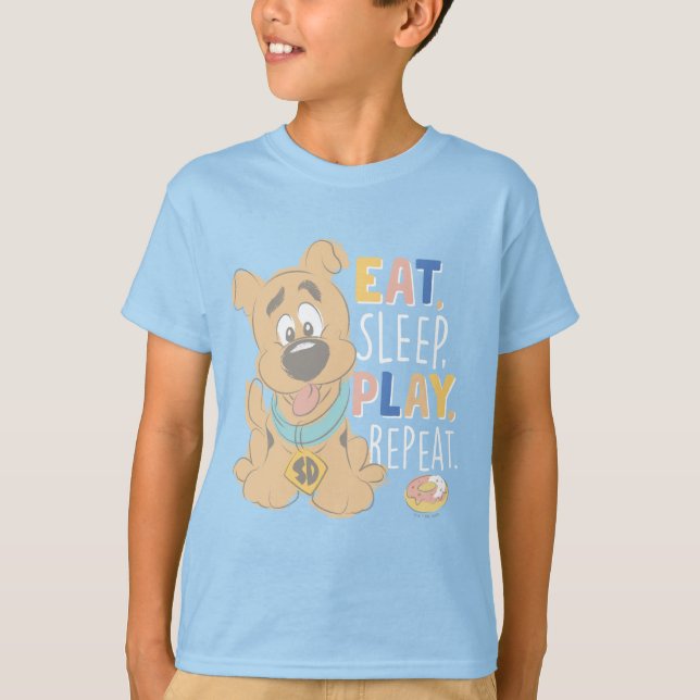 Camiseta Puppy Scooby-Doo "Coma, Dorme, Jogue, Repita" (Frente)