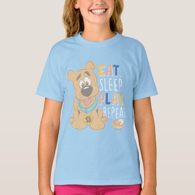 Camiseta Puppy Scooby-Doo "Coma, Dorme, Jogue, Repita" (Frente)