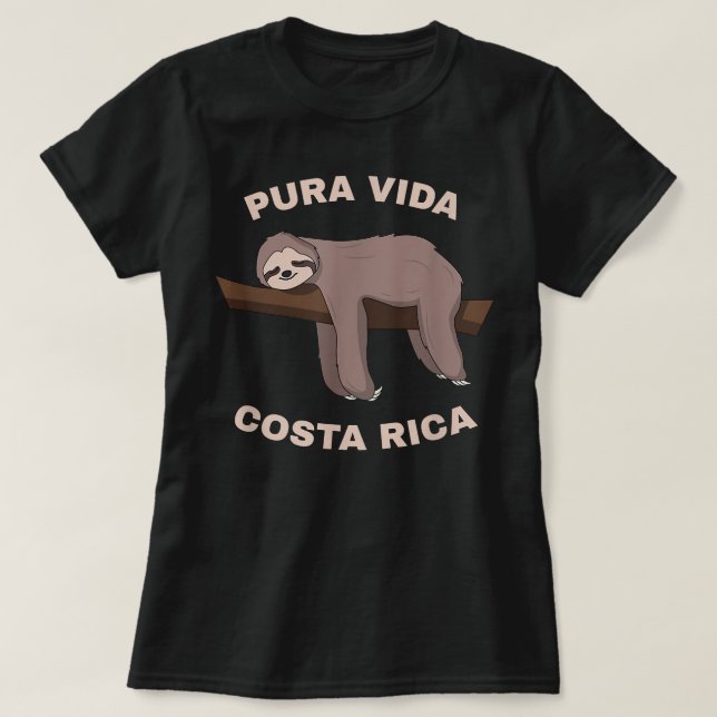 Camiseta Pura Vida Costa Rica - Legal Costa Rica Sloth (Frente do Design)