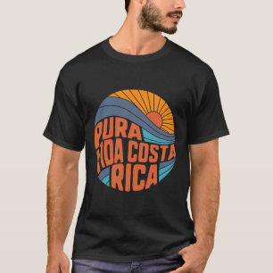 Camiseta Pura Vida Costa Rica Vintage Pôr do Sol Surfe Verã