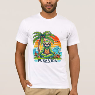 Camiseta Pura Vida Sloth meditando 01