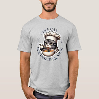 Camiseta Puramente Preparado: T-Shirt De Chef De Gato