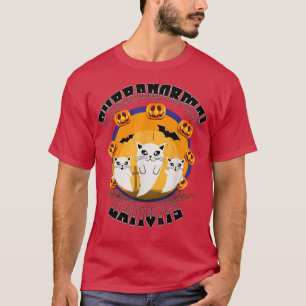 Camiseta Puranormal Catividade Fantasma Spooky Gato Figurum