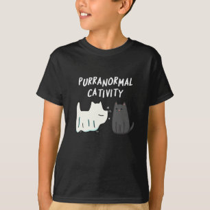 Camiseta Puranormal Halloween Cat Pun Dark BG