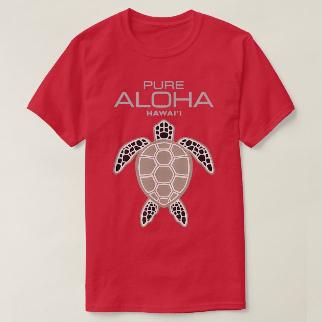 Camiseta Pure Aloha Hawaii Sea Turtle Moderno Desig Havaian (Frente do Design)