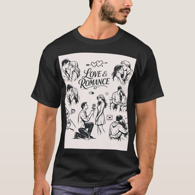 Camiseta Pure Love: Minimalist Couple Outlines (Frente)