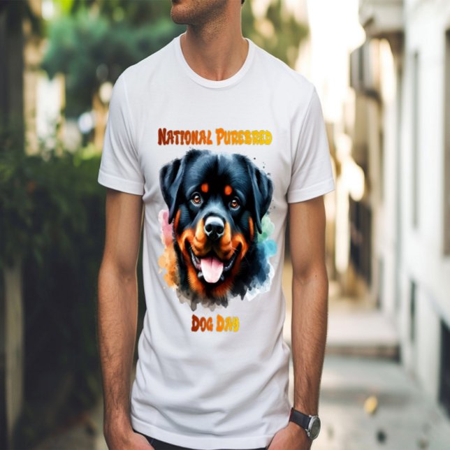 Camiseta Purebred Rottweiler Dog Poses para o Dia Nacional (Criador carregado)