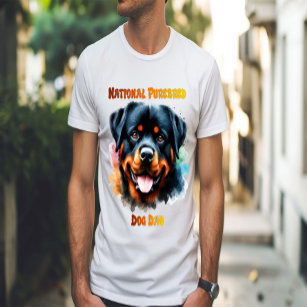 Camiseta Purebred Rottweiler Dog Poses para o Dia Nacional