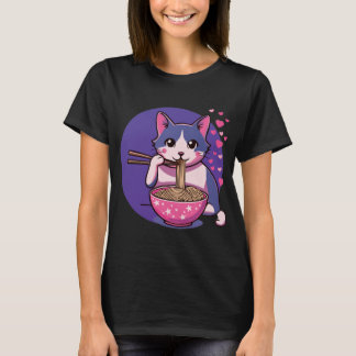 Camiseta Purfect Ramen Love: Cat & Noodles Tee T-Shirt
