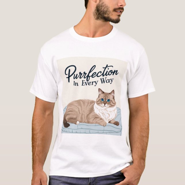 Camiseta Purfeição Personificada: Sonho de Ragdoll Cat Love (Frente)