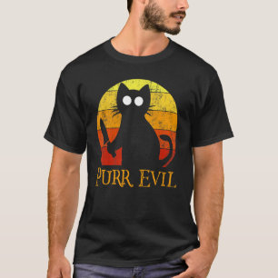 Camiseta Purga Mau Halloween Gory Cat Com Faca