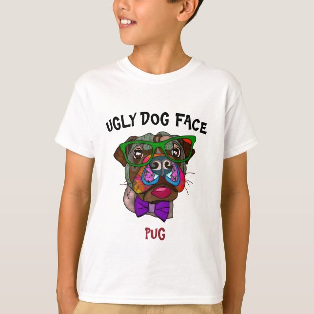 Camiseta Purga única e feia cara de cão T-Shirt (Frente)