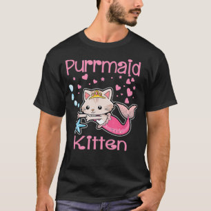 Camiseta Purmaid Kitten Sereia Princesa Gato