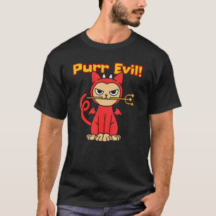 Camiseta Puro Mau I Ama Gatos E Gato Diabo