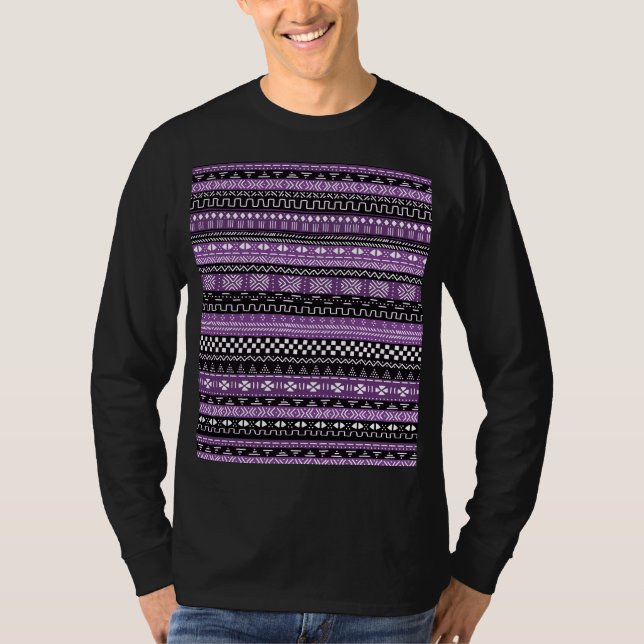 Camiseta Purple African Tribal Print (Frente)