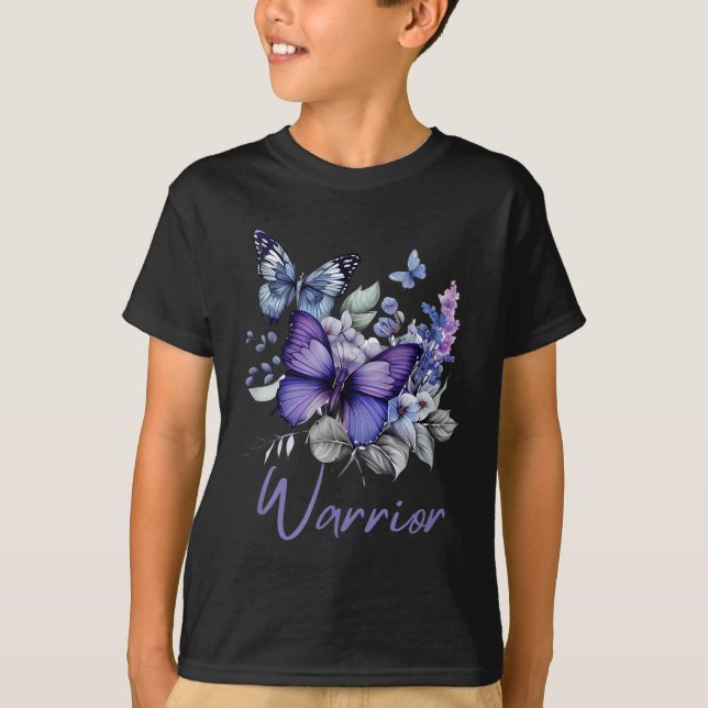 Camiseta Purple Butterflies Warrior Suicide Prevention Awar (Frente)