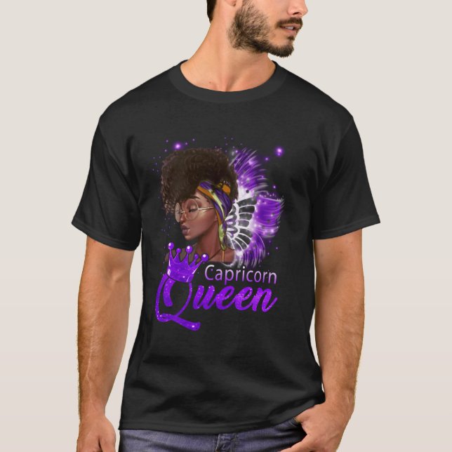 Camiseta Purple Capricorn Queen African American Dec Jan (Frente)