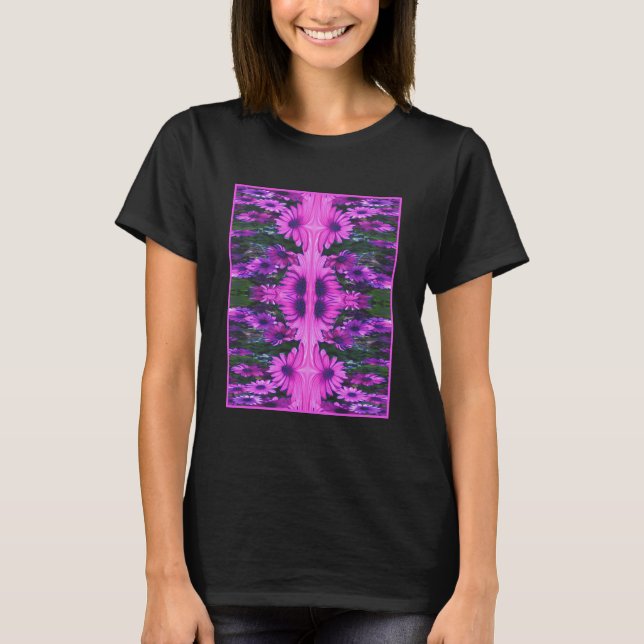 Camiseta Purple Daisy Flower Fantasy Floral Abstrato (Frente)