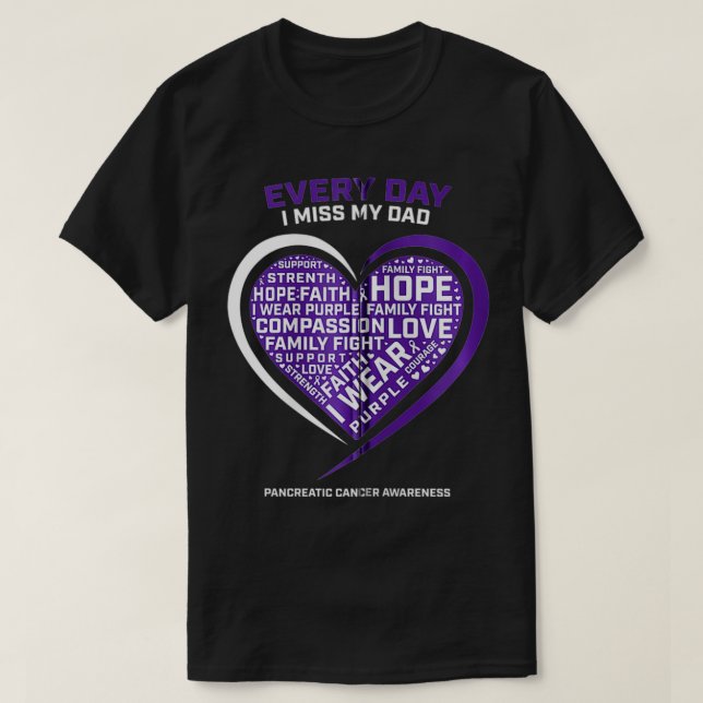 Camiseta Purple Gifts In Memory Of My Dad Pancreatic Cancer (Frente do Design)