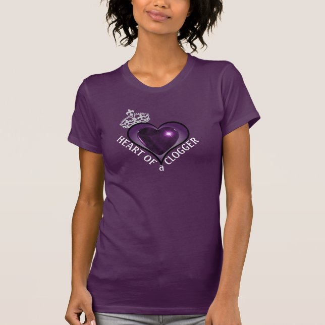 Camiseta Purple Heart de um t-shirt do dançarino de Clogger (Frente)