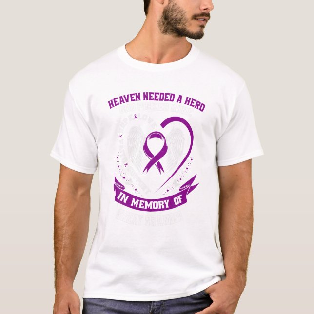 Camiseta Purple Loss Of My Great Grandpa Pancreatic Cancer (Frente)