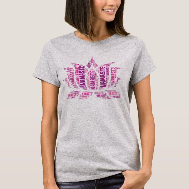 Camiseta Purple Lotus Flower Namaste Yoga (Frente)