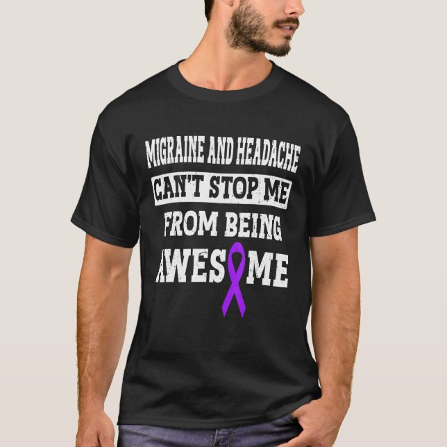 Camiseta Purple Migraine Warrior Awareness Chronic Migraine (Frente)