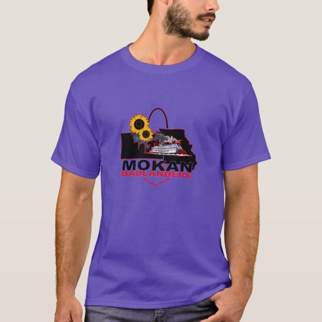 Camiseta Purple MOKAN Badlanders Mens Tri-Blend Shirt (Frente)