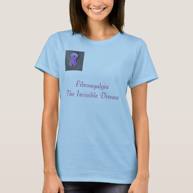 Camiseta purple_pin, doença invisível de FibromyalgiaThe (Frente)
