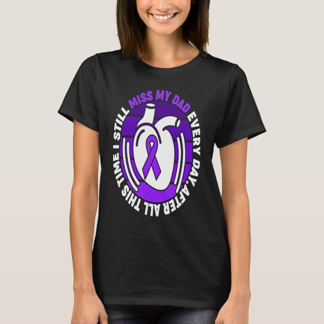 Camiseta Purple Ribbon Overdose Awareness Miss My Dad Memor (Frente)