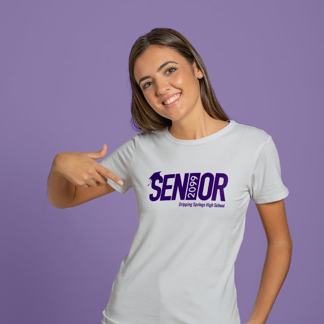 Camiseta Purple SENIOR with Graduation Cap (Criador carregado)